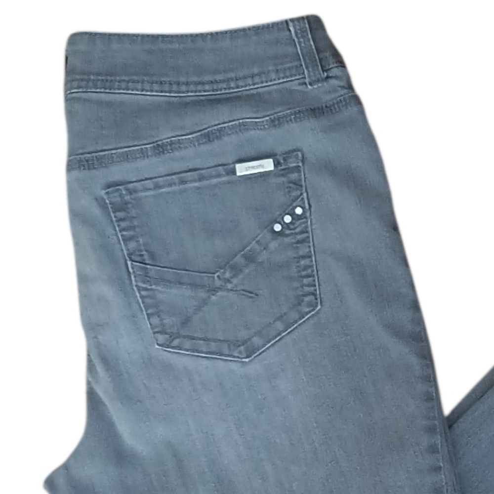 So Slimming By Chicos Gray Straight Leg Jeans Size 1.5 (US Size 10) - Picture 2 of 7